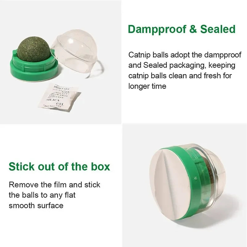 Catnip Wall Ball - Stick-On Licking Toy for Cats