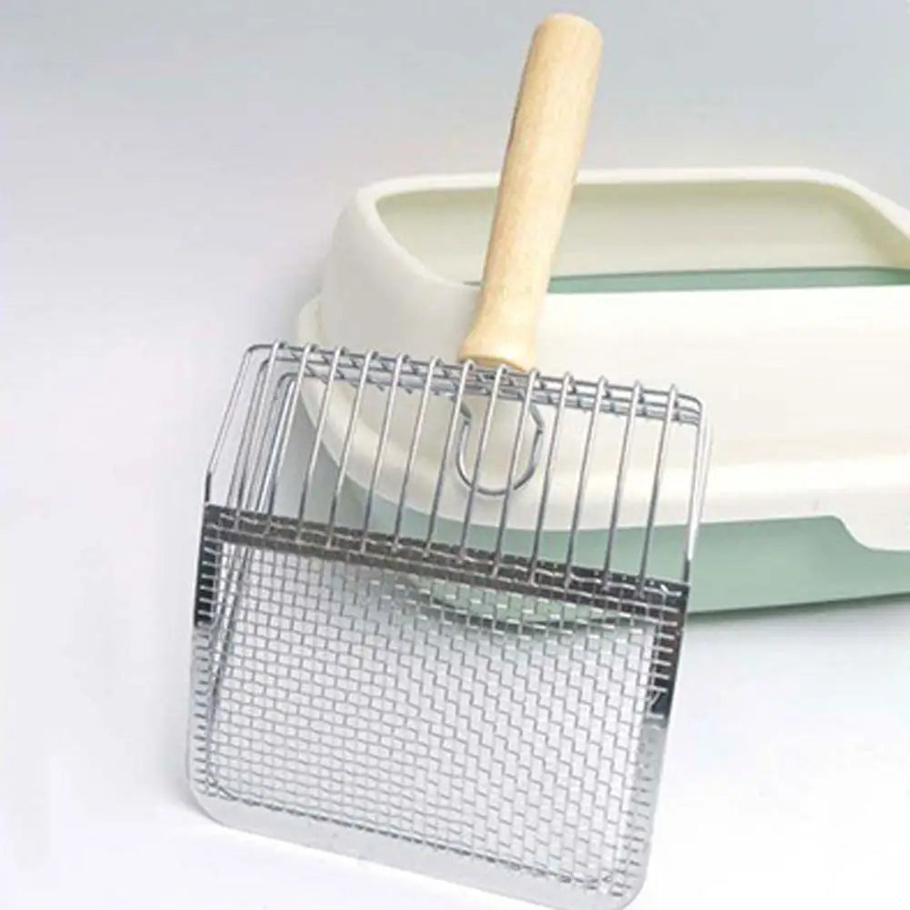 Stainless Steel Litter Scoop – Slotted Metal Scoop with Hanging Hole