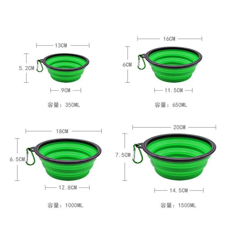 Collapsible Travel Bowl with Carabiner - 350 or 650 ml