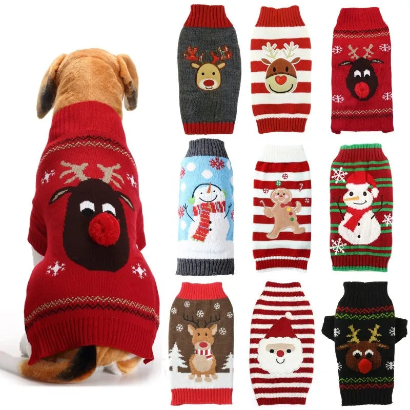 Cartoon Knit Dog Coat – Warm Winter Sweater for Small to Large Dogs