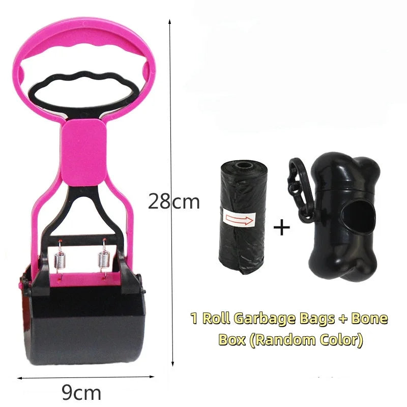 Long-Handle Poop Scooper Set with Bag Holder