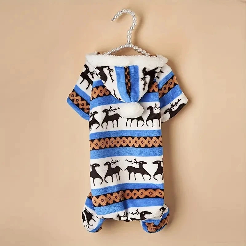 Reindeer Dog Pyjamas – Hooded Christmas Jumpsuit