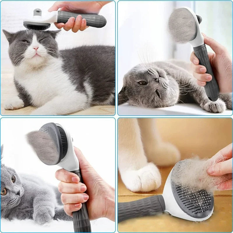 Self-Cleaning Slicker Brush – One-Click Hair Removal for Dogs & Cats