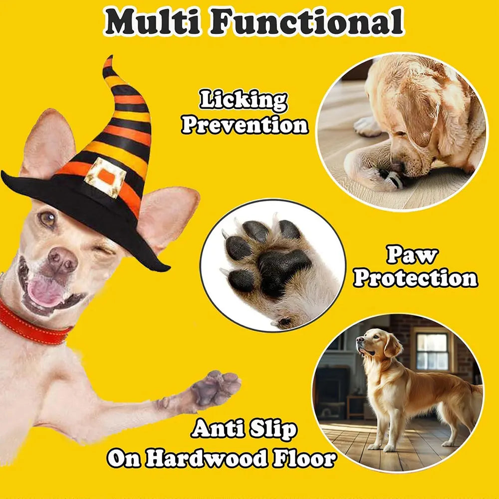 Anti-Slip Dog Socks – Set of 4 with Adjustable Straps