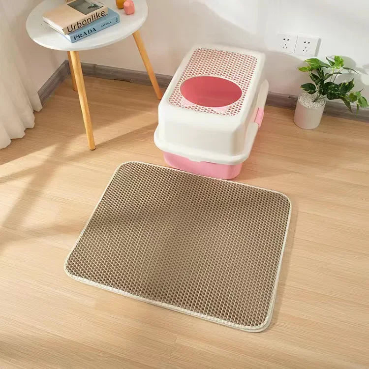 Double-Layer Cat Litter Mat - Catches Scattered Litter