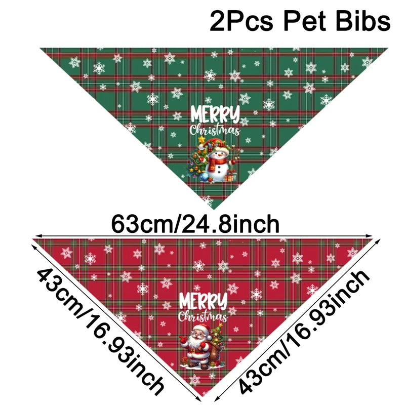 Christmas Pet Bandanas - Set of 2