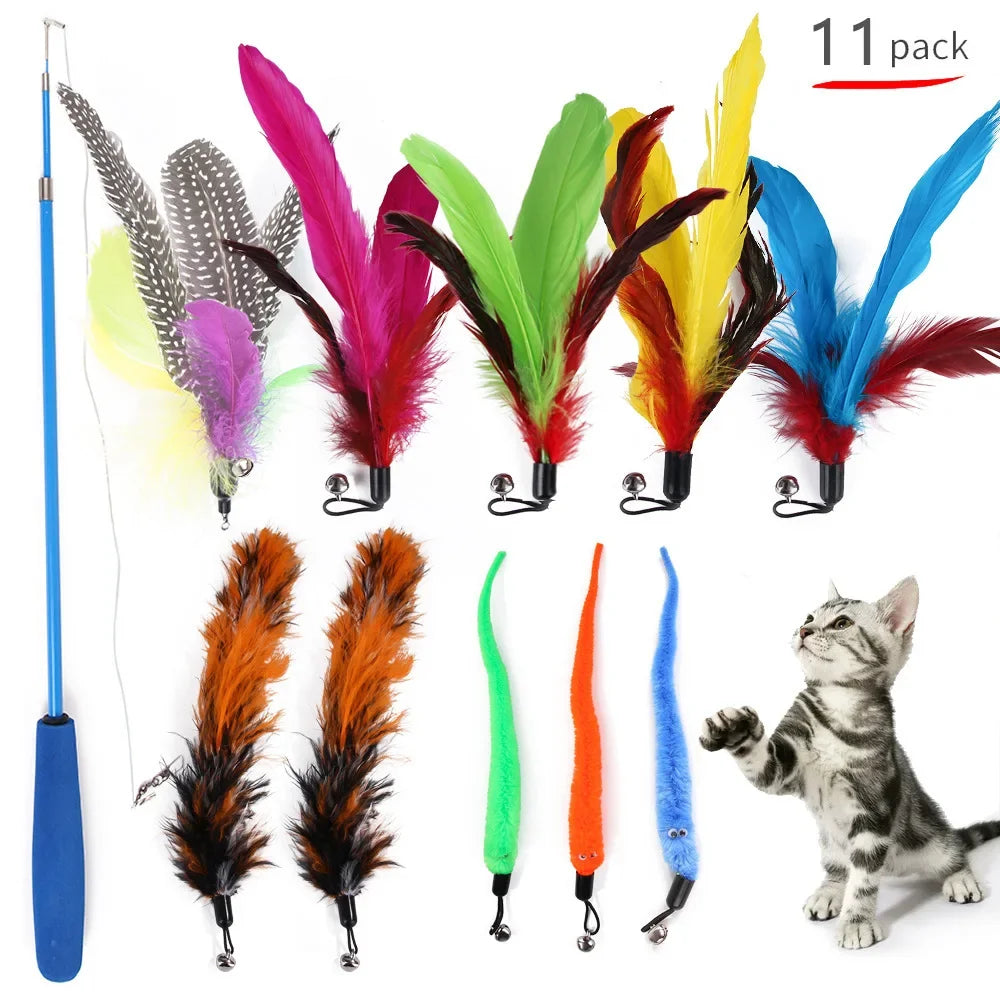 Cat Toy Variety Set – Balls, Mice and Feather Teasers
