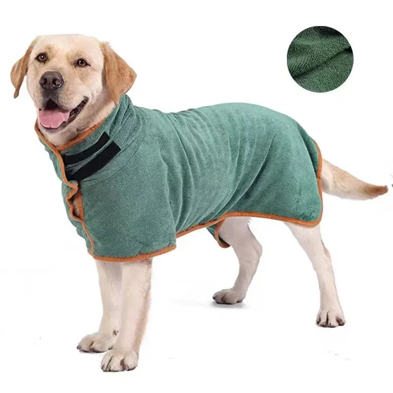 Dog Drying Robe – Absorbent Microfibre Bathrobe Towel