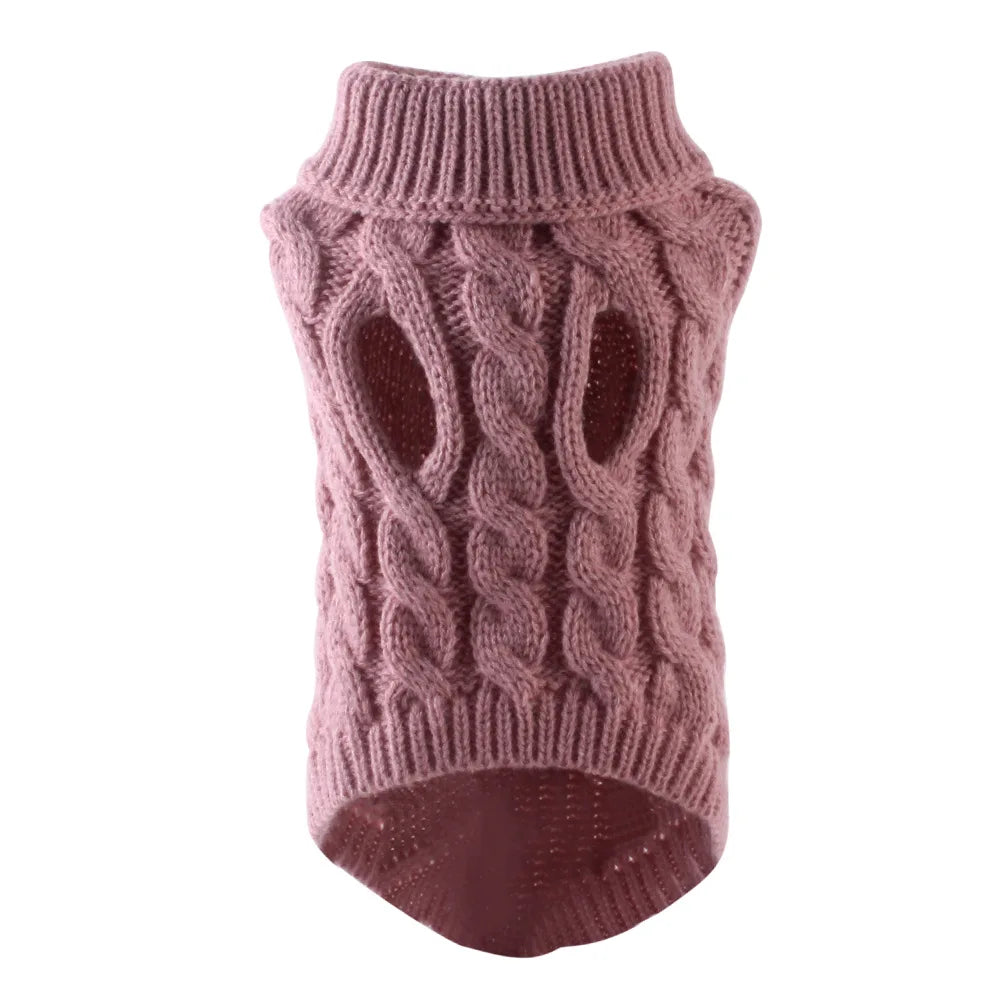 Gestrickter Rollkragen-Hundepullover – Warmer Winterpullover für kleine Hunde
