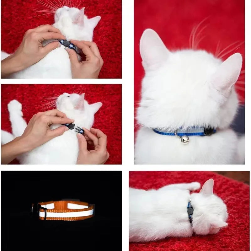 Breakaway Cat Collar with Bell - Reflective