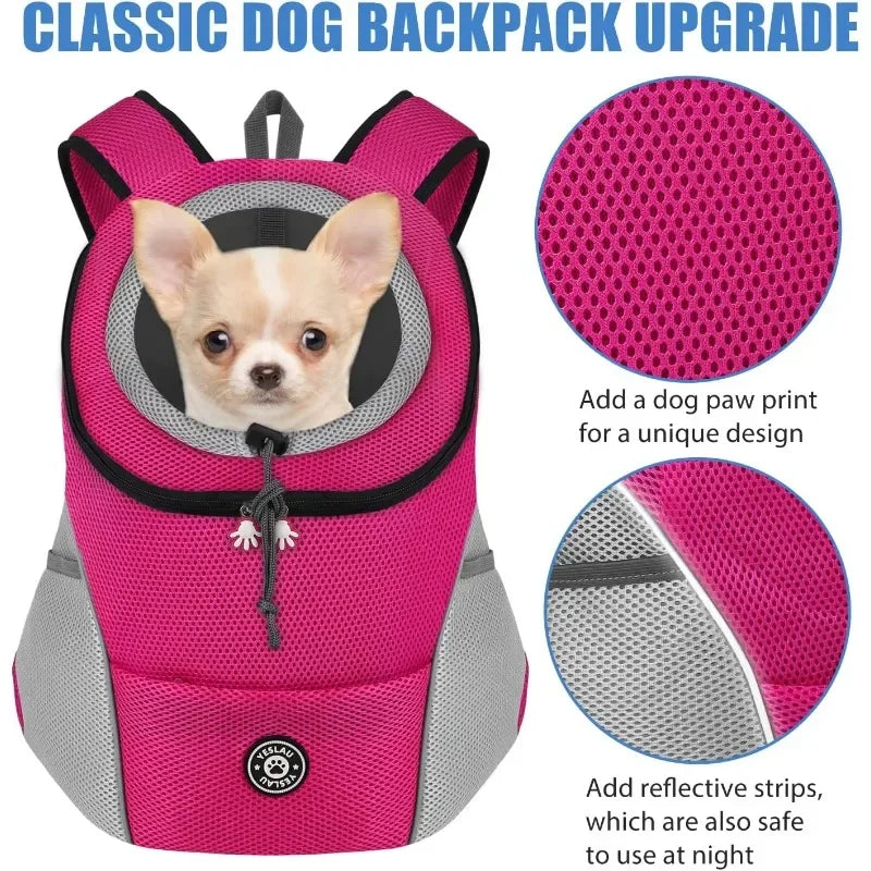 Front-Carry Pet Sling Backpack – Breathable Mesh Carrier for Small Dogs & Cats