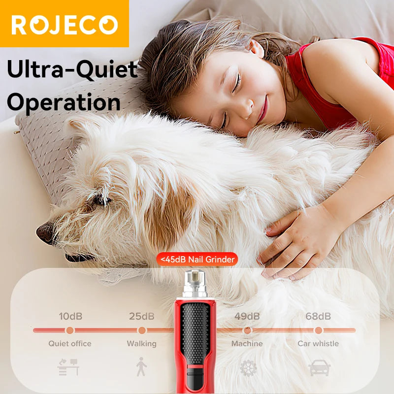 Electric Pet Nail Grinder – Quiet Rechargeable Claw Trimmer