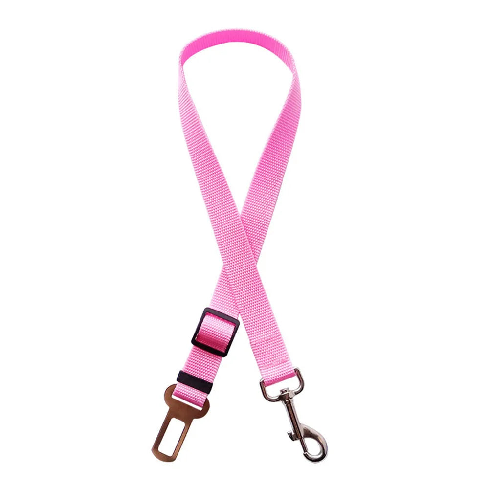 Adjustable Dog Car Seat Belt Tether – Reflective with Elastic Section