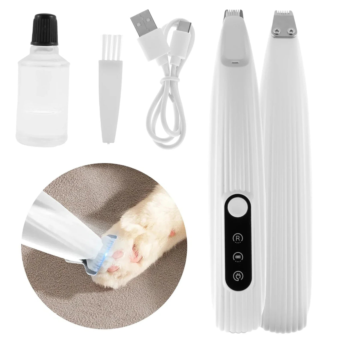 Quiet Paw Trimmer with LED Light - Rechargeable