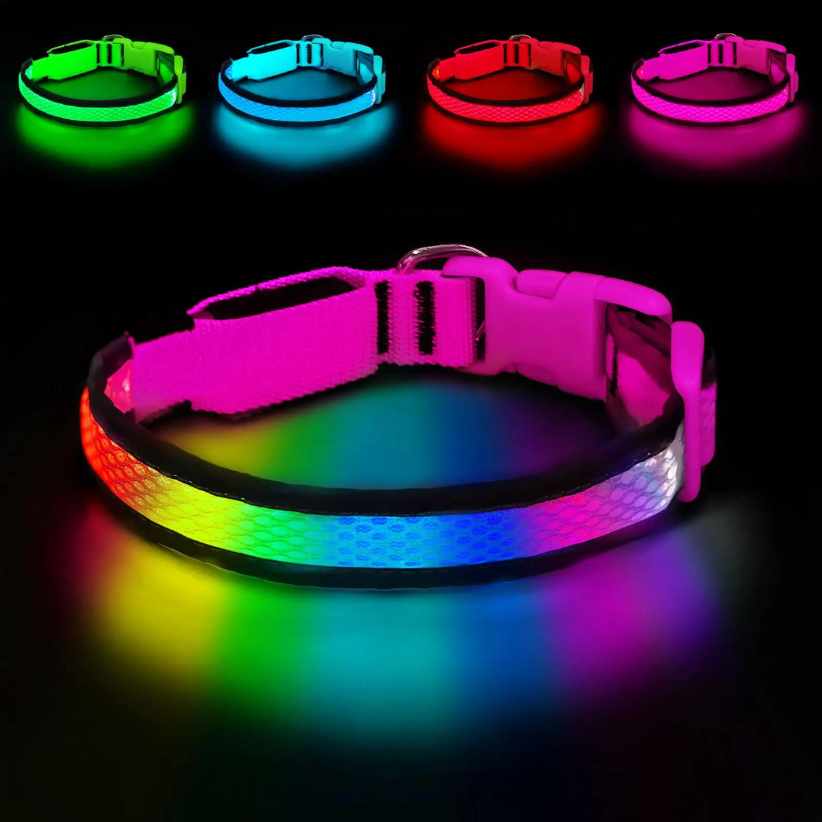LED Safety Collar - USB Rechargeable, 3 Modes