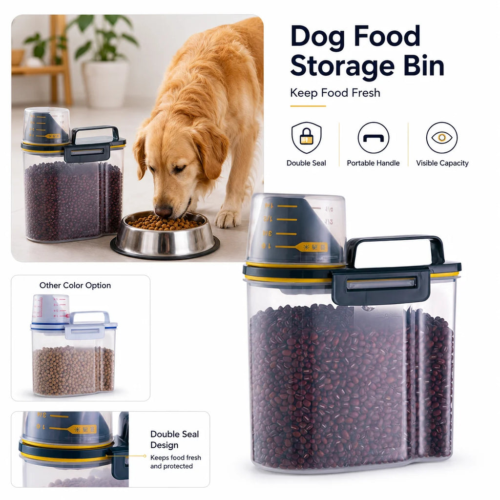 Airtight Pet Food Container with Measuring Cup