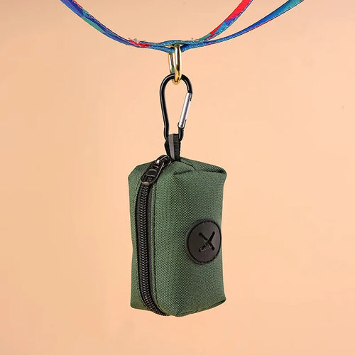 Dog Poop Bag Holder – Canvas Waste Bag Dispenser with Carabiner Clip