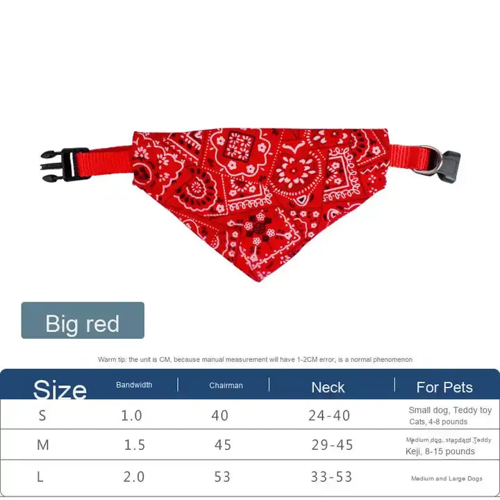 Paisley Pet Bandana – Adjustable Collar Scarf for Dogs & Cats