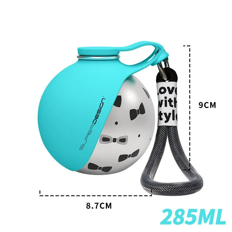Portable Dog Water Bottle with Built-In Bowl