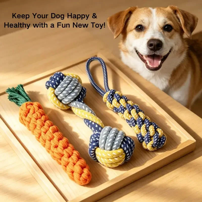 Plant-Dyed Cotton Rope Dog Chew Toy