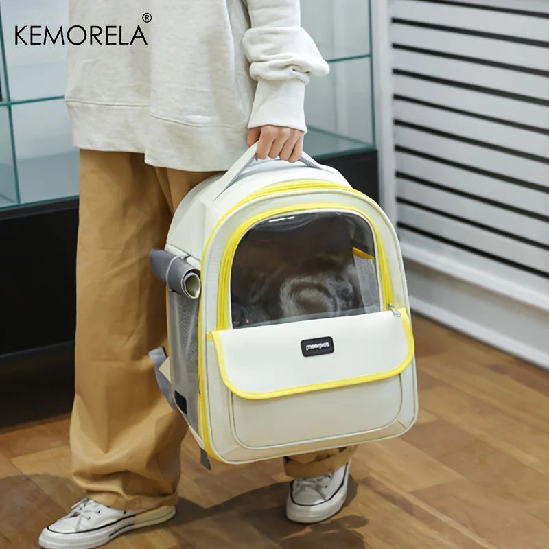 Foldable Pet Carrier Backpack – Expandable Mesh Travel Bag