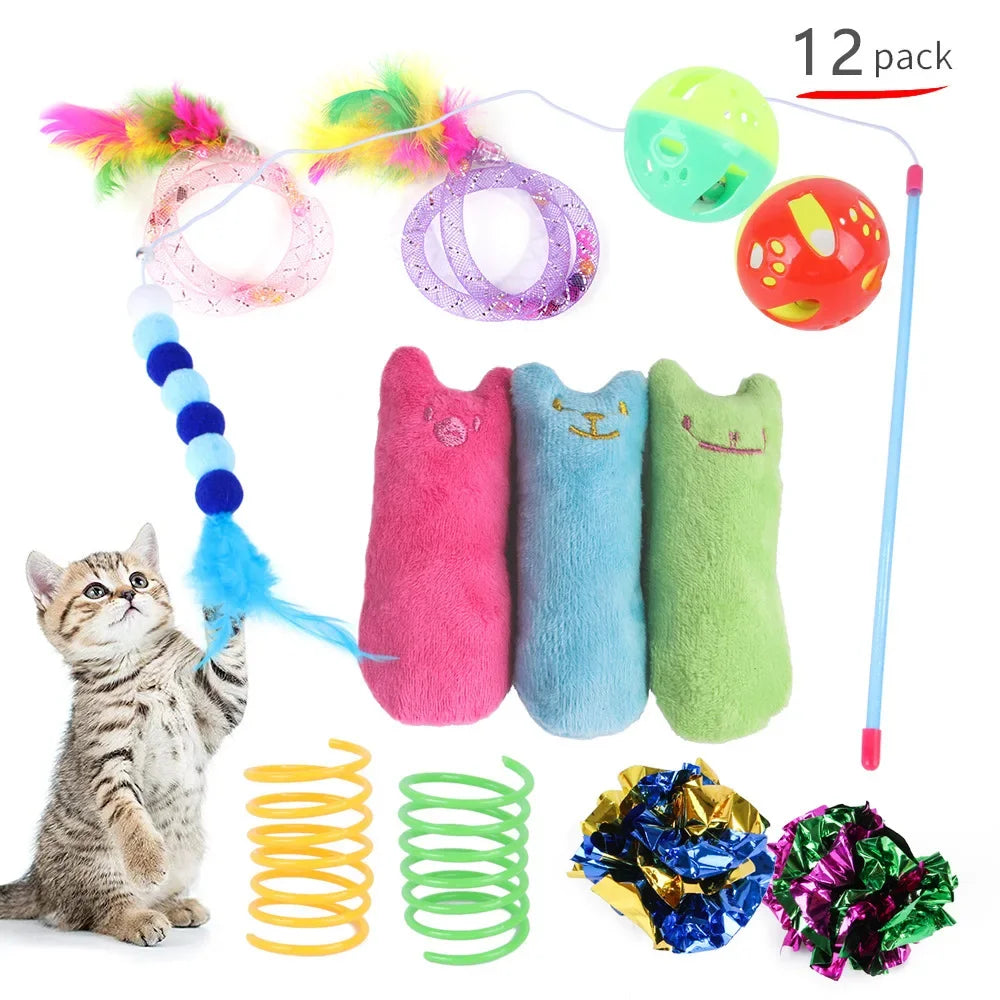Cat Toy Variety Set – Balls, Mice and Feather Teasers
