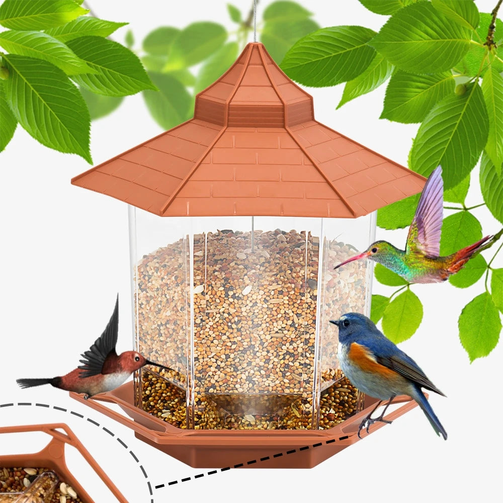 Hanging Bird Feeder – Gazebo Seed House for Garden Birds