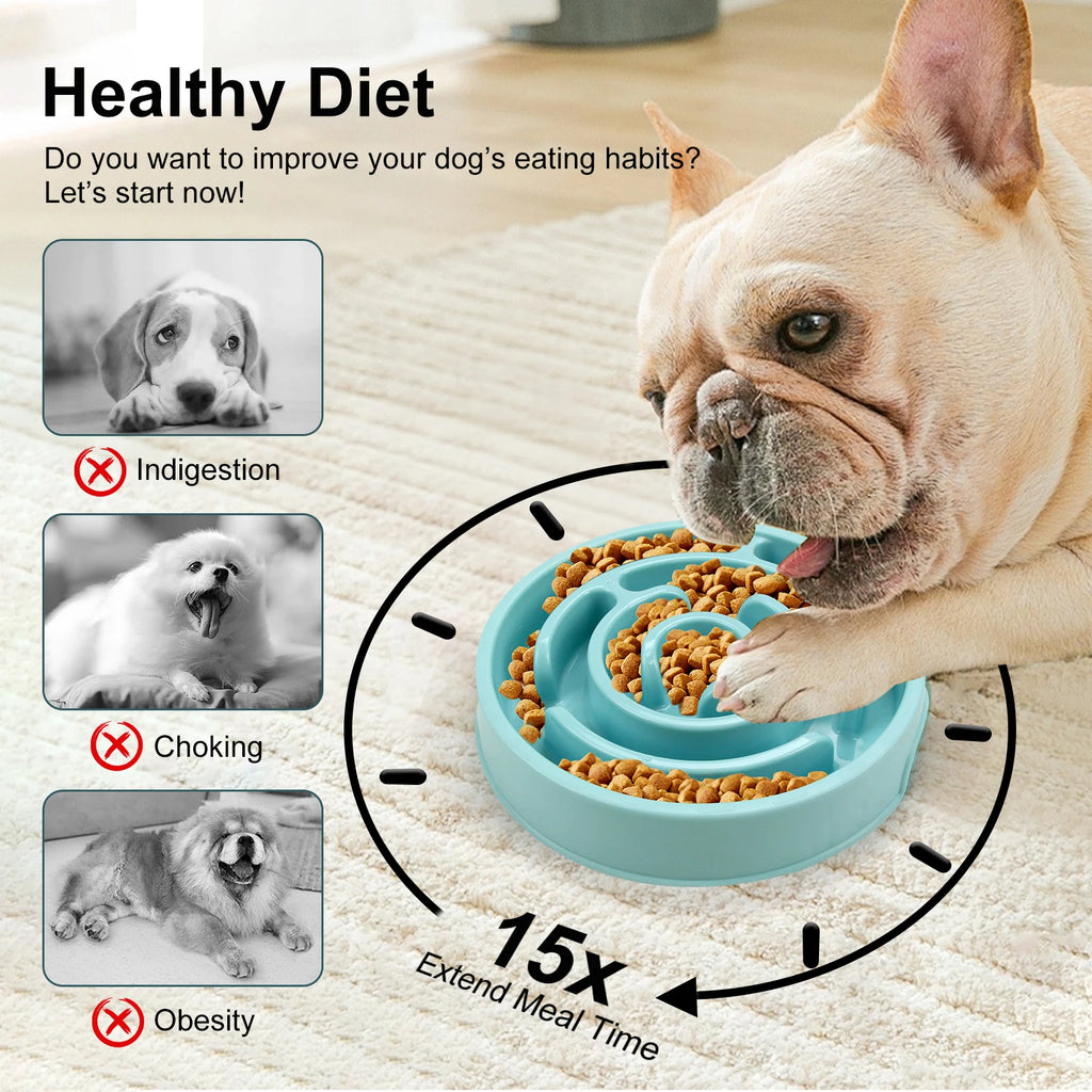 Slow Feeder Dog Bowl – Non-Slip Maze Bowl for Fast Eaters