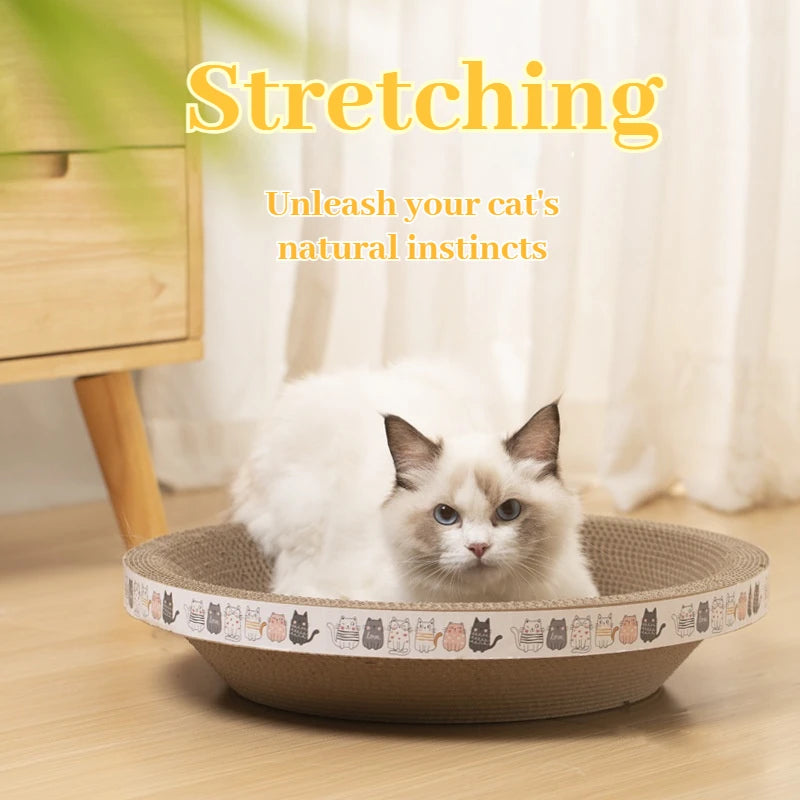Corrugated Cat Scratcher Bowl with Catnip