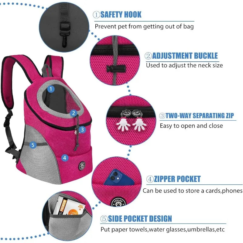 Front-Carry Pet Sling Backpack – Breathable Mesh Carrier for Small Dogs & Cats