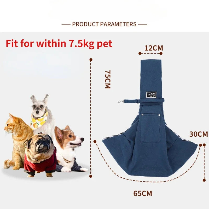 Pet Sling Carrier – Soft Crossbody Bag for Small Dogs & Cats up to 7.5 kg