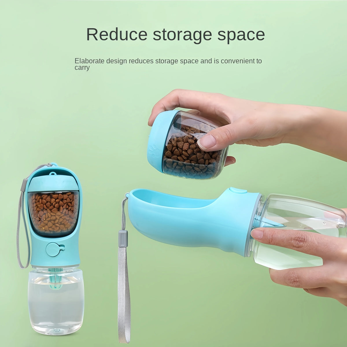 2-in-1 Travel Bottle for Dogs – Water Dispenser with Food Compartment