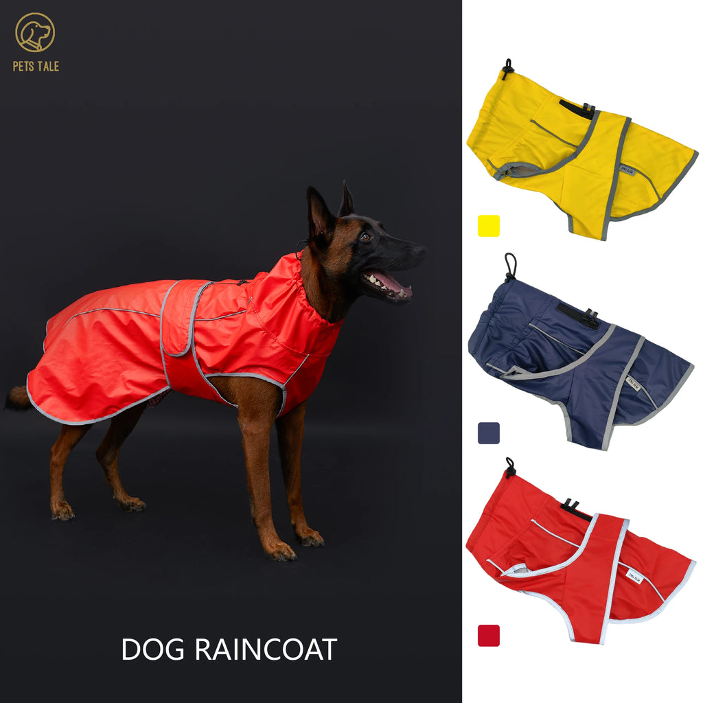 Waterproof Dog Raincoat with Hood & Reflective Trim