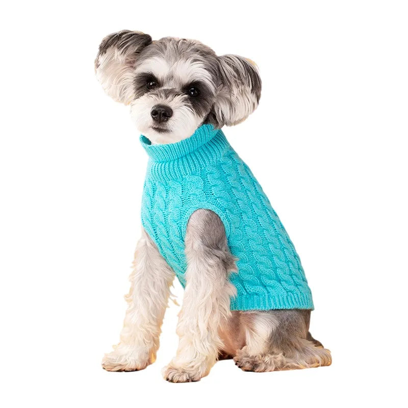 Gestrickter Rollkragen-Hundepullover – Warmer Winterpullover für kleine Hunde