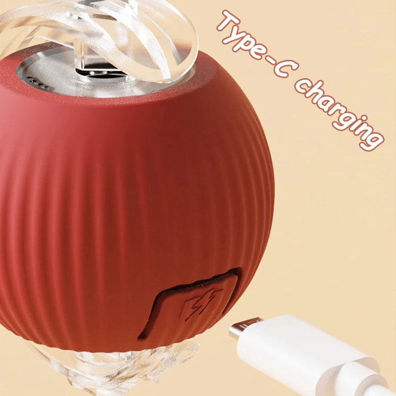 Self-Rolling Cat Ball – Rechargeable Toy with Teaser Tail