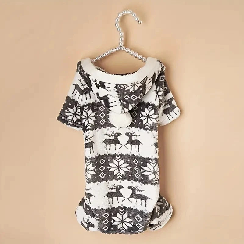 Reindeer Dog Pyjamas – Hooded Christmas Jumpsuit