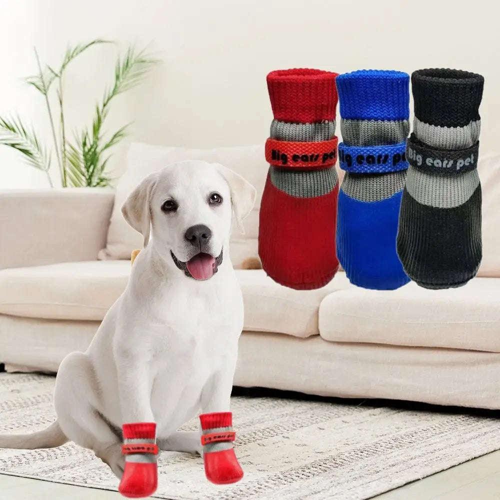 Waterproof Dog Boots – Non-Slip Winter Paw Protection, Set of 4