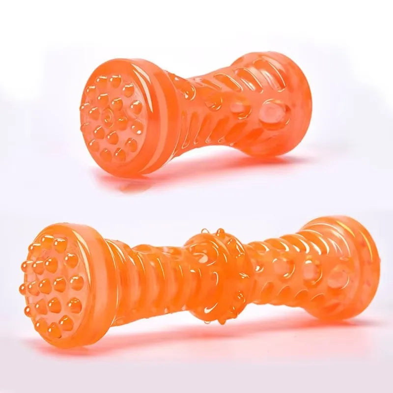 Kauknochen aus Gummi für Hunde mit Quietscher