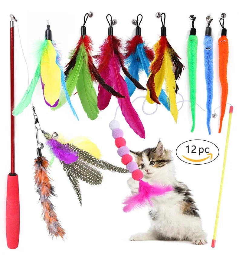 Cat Toy Variety Set – Balls, Mice and Feather Teasers