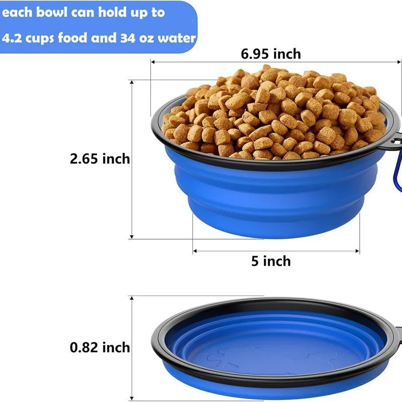 Collapsible Silicone Pet Bowl – Portable Travel Food & Water Bowl