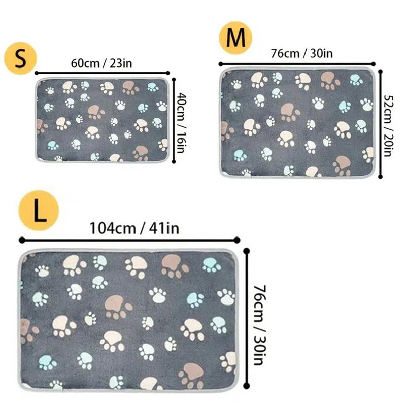 Fleece Pet Blanket - Paw Print, Three Sizes