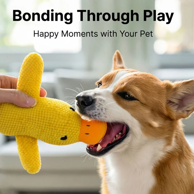 Squeaky Plush Duck Dog Toy