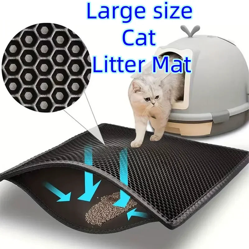 Double-Layer Cat Litter Mat – Honeycomb Litter Trapper