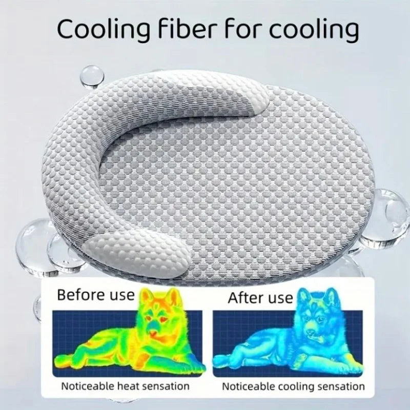 Cooling Pet Bed – Ice-Silk Oval Mat for Dogs & Cats