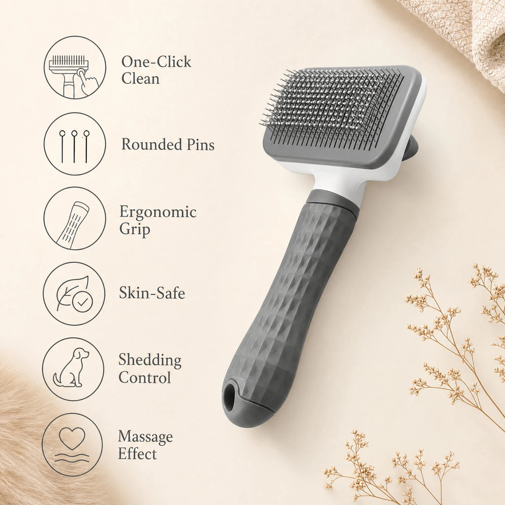 Pet Detangling Brush – 19 cm Massage Comb for Cats & Dogs