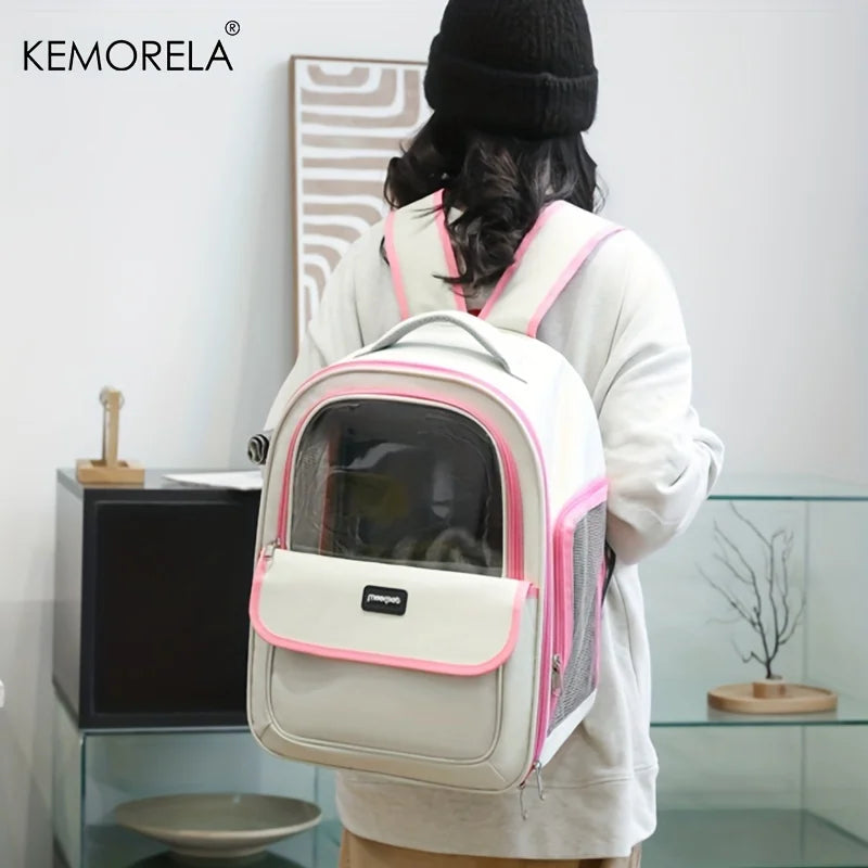 Foldable Pet Carrier Backpack – Expandable Mesh Travel Bag