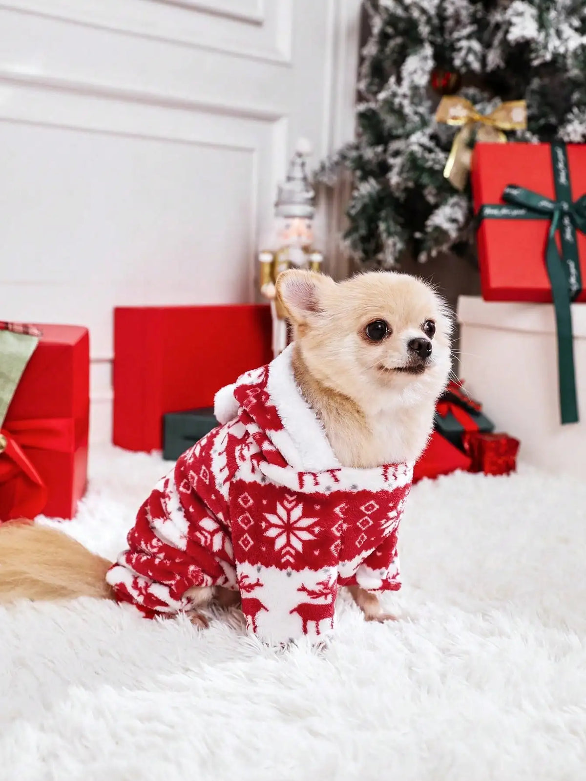 Reindeer Dog Pyjamas – Hooded Christmas Jumpsuit
