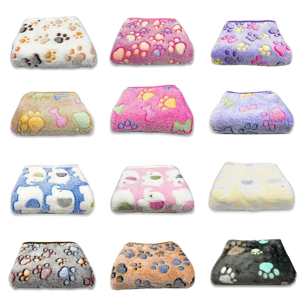 Fleece Pet Blanket - Paw Print, Three Sizes