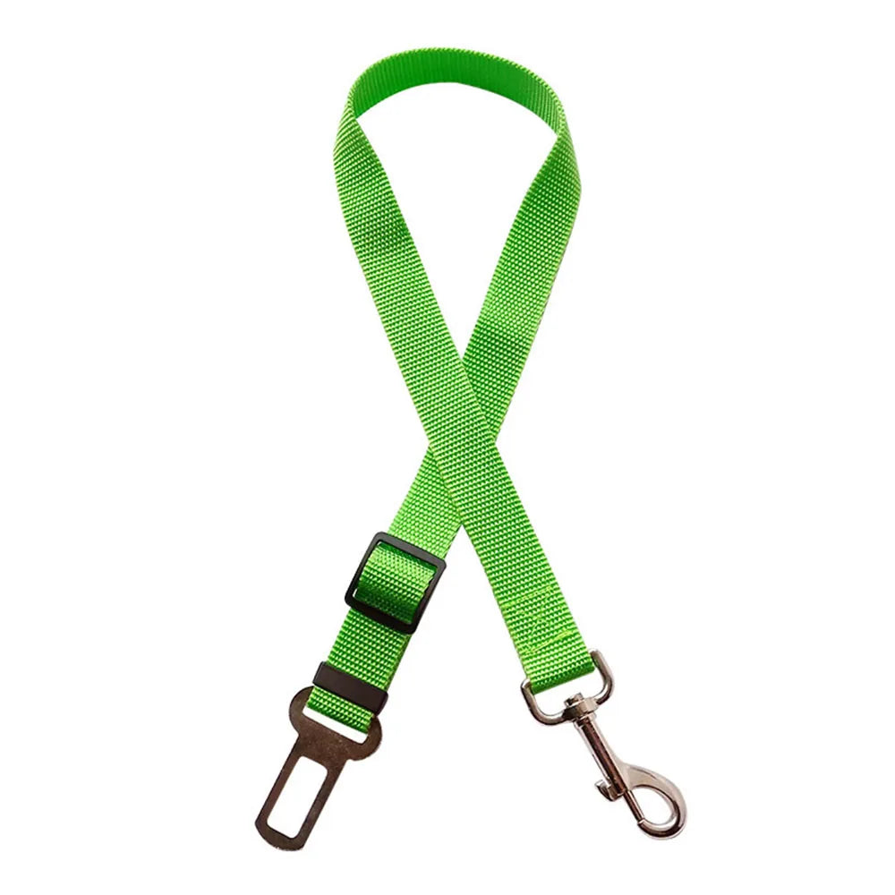 Adjustable Dog Car Seat Belt Tether – Reflective with Elastic Section