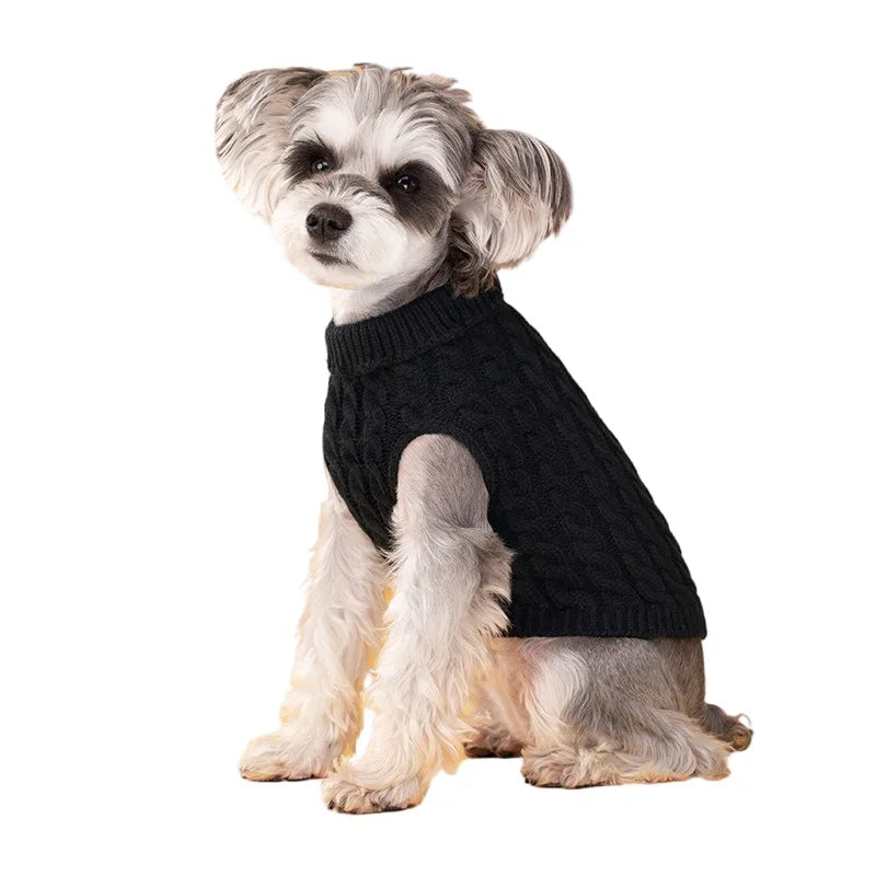 Gestrickter Rollkragen-Hundepullover – Warmer Winterpullover für kleine Hunde